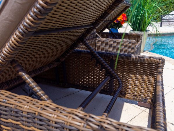Tuscany 3 Piece Outdoor Patio Chaise Lounge Set in Brown - Image 7