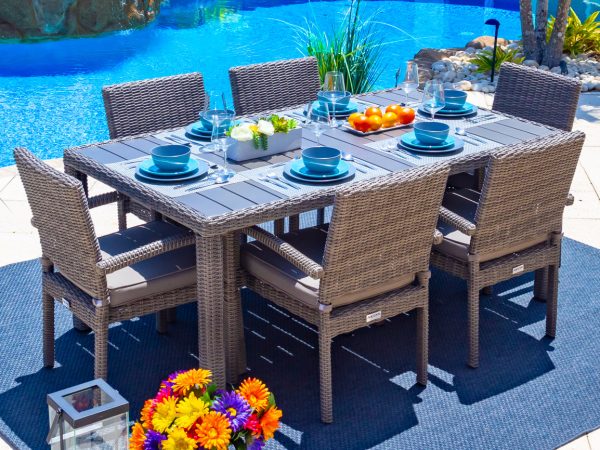 Tuscany 19 Piece Outdoor Patio Furniture Combination Set in Gray - Image 5