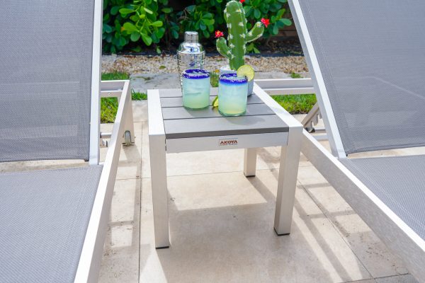 Belvedere 3 Piece Brushed Aluminum Outdoor Chaise Lounge Chair Set - Image 4