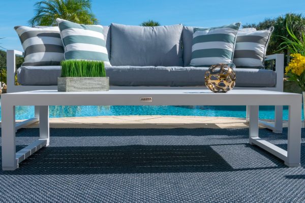 Juno 4 Piece Large Outdoor Conversation Sofa Set in White - Image 13