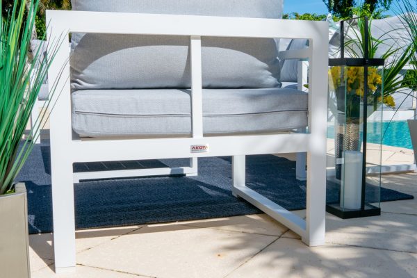 Juno 4 Piece Large Outdoor Conversation Sofa Set in White - Image 12