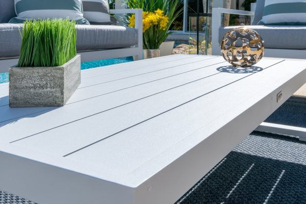 Juno 4 Piece Large Outdoor Conversation Sofa Set in White - Image 10