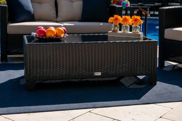 Bari 4 Piece Outdoor Conversation Sofa Set in Espresso Brown - Image 7