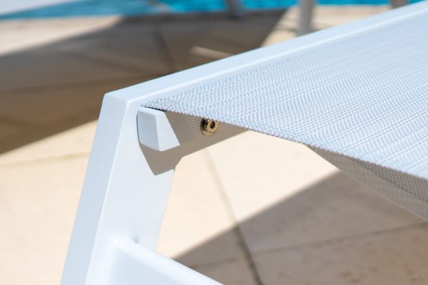Juno 3 Piece Chaise Lounge Chair Set in White - Image 6