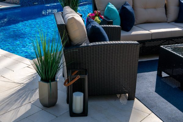Bari 4 Piece Outdoor Conversation Sofa Set (L) in Espresso Brown - Image 8