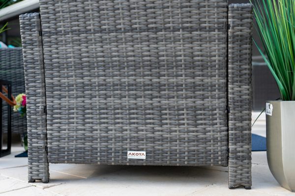 Bari 4 Piece Outdoor Conversation Sofa Set in Mixed Gray - Image 12