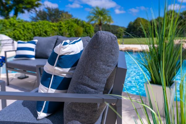 Juno 4 Piece Outdoor Conversation Sofa Set in Charcoal - Image 5