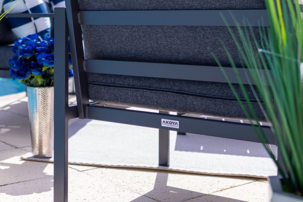 Juno 4 Piece Outdoor Conversation Sofa Set in Charcoal - Image 9