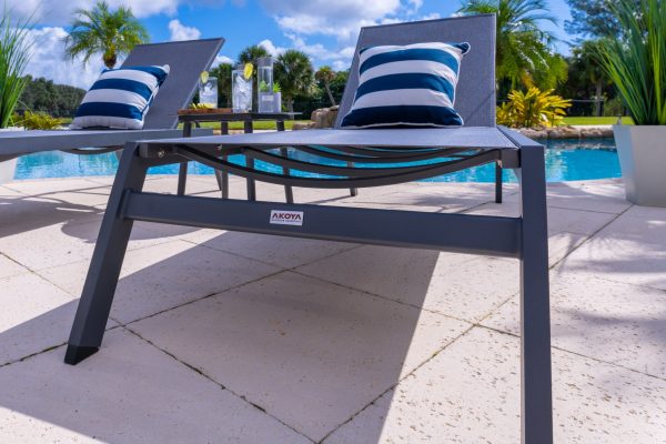 Juno 3 Piece Chaise Lounge Chair Set in Charcoal - Image 7