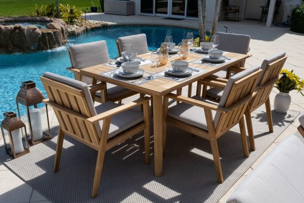 Laguna 14 Piece Outdoor Patio Furniture Combination Set in Teak - Image 3