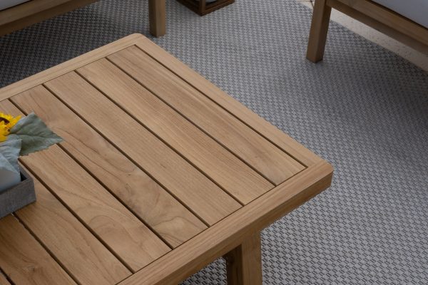 Rimini 4 Piece Outdoor Patio Conversation Sofa Set in Teak - Image 7