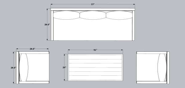 Juno 4 Piece Large Outdoor Conversation Sofa Set in White - Image 2