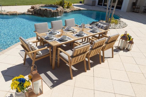Laguna 16 Piece Outdoor Patio Furniture Combination Set in Teak - Image 3
