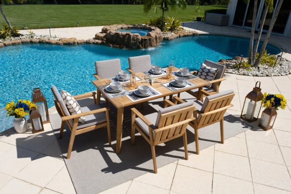Laguna 14 Piece Outdoor Patio Furniture Combination Set in Teak - Image 3