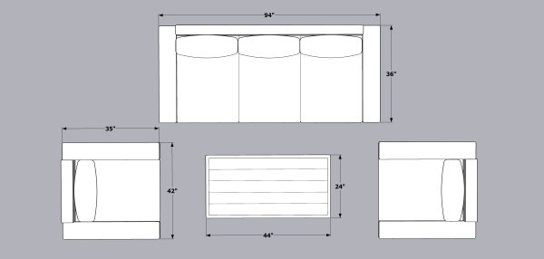 Malmo 4 Piece Outdoor Patio Conversation Sofa Set (L) In Natural - Image 2